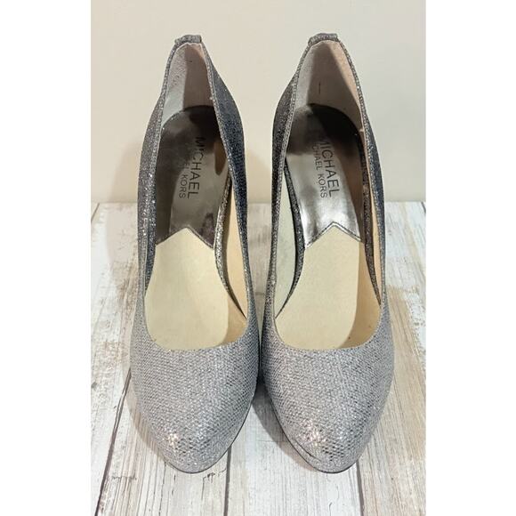 Michael Michael Kors Georgia Ombre Silver Glitter Stiletto Pumps Size 7M - Picture 2 of 9